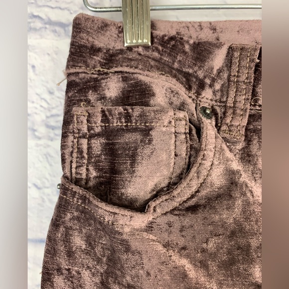 Free People Taupe Brown Velvet Cropped Flare Pants Size 24 Bohemian 90’s Y2K - Picture 4 of 15